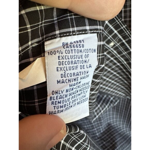 Ralph Lauren‎ Men Shirt Button Up XL Black Check - Picture 9 of 9